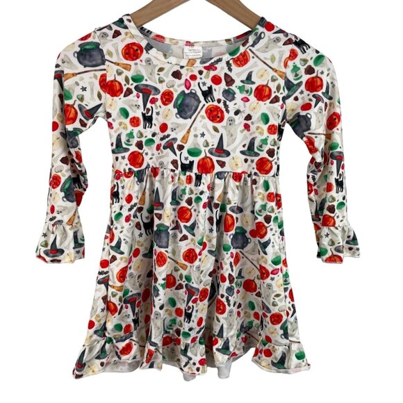 Other - Halloween Themed Dress/Tunic Girls XL 5-6T Pumpkin Black Cat Witch Hat